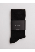 Однотонные чёрные носки в рубчик Emka V003/masum