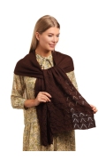 Женский шарф шоколадного цвета Landre Женевьев