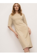 Платье приталенного кроя бежевого цвета Emka PL1198/ladana