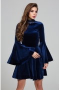 Синее бархатное платье Donna Saggia DSP-303-41t