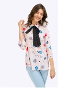 Блузка прямого кроя с цветочным орнаментом Emka B2376/andy