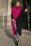 Яркий модный длинный свитер Fobya F553