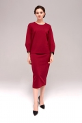 Красная юбка из прибалтийского трикотажа TopDesign B7 129