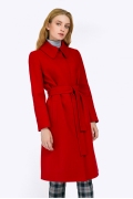 Женское красное пальто из шерсти Emka R016/lalis