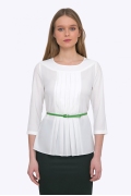 Белая женская блузка Emka B2107/chinzana