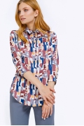 Женская рубашка с абстрактным принтом Emka B2198/rosebud