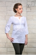 Белая удлиненная блузка Issi 171125