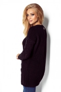 Чёрный удлиненный свитер Fimfi I301