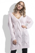 Длинный розовый свитер Fimfi I232