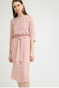 Платье-миди розового цвета в полоску Emka PL869/grave