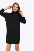Чёрное платье с широким воротом-стойкой Emka PL812/almaza