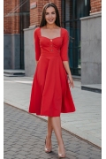 Коктейльное платье красного цвета Dona Saggia DSP-351-13