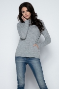 Женский серый свитер Fobya F486