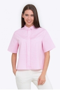 Розовая женская рубашка с коротким рукавом Emka b 2211/elizabeth