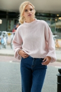 Короткий розовый свитер Fobya F550