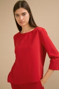 Красная блузка с асимметричным низом Emka B2387/kadu