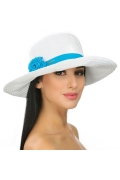 Бело-бирюзовая шляпа Del Mare 001-02.38