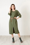 Зелёное трикотажное платье TopDesign B20 008