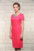 Розовое льняное платье Issi 171526