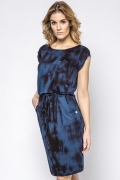 Летнее черно-синее платье из трикотажа Enny 230127