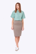 Офисная юбка песочного цвета Emka Fashion 663/lidiya