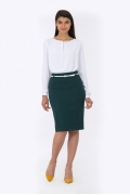 Тёмно-зеленая офисная юбка Emka Fashion 613-drina