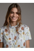 Женская блуза на пуговицах Emka B2243/clover