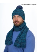 Мужской комплект шапка с помпоном + шарф Landre Альберто