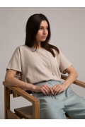 Свободная легкая блуза бежевого цвета Emka B2462/tobago
