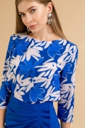 Синяя блузка с принтом Emka B2468/lyudmila