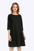 Чёрное короткое платье-трапеция Emka PL765/milisa