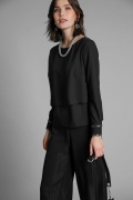 Легкая черная блузка Emka B2461/zofia
