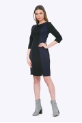 Двухцветное чёрно-фиолетовое платье Emka PL761/giacinta