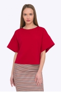 Красная укороченная блузка с широким рукавом Emka B2202/current