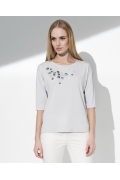 Светло-серая летняя блузка Sunwear I58-4-49