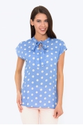 Летняя голубая блузка в цветочек Emka b 2230/itotiya