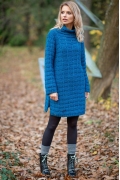 Синее платье-свитер Fobya F599