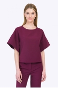 Фиолетовая укороченная блузка с широким рукавом Emka B2202/latifa