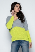 Женский двухцветный свитер Fobya F490