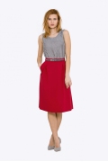 Летняя юбка А-силуэта рубинового цвета Emka 694-65/rosemarin