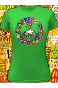 Зеленая футболка Peace (Светится в ультрафиолете)