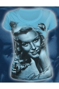 Голубая женская футболка "Marilyn Monro"