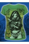 Зеленая женская футболка "Burn girl"