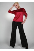 Ярко-красная атласная блузка Chertina&Durre | 9860
