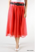 Легкая летняя юбка красного цвета | 306-daniela