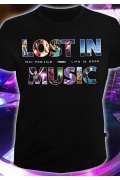 Мужская футболка Lost in music (Светится в темноте и ультрафиолете)