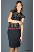 Офисная юбка темно-серого цвета | 170-nexus