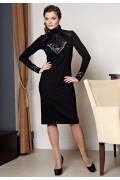 Черное платье с серебристым кружевом TopDesign premium | PB2 37