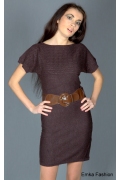 Стильное коричневое платье | 8019