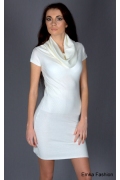 Белое трикотажное платье Yiky Fashion | 8001